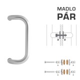 AJTÓKINCS M2 WA/AS-GLASS - pár (BN - szálcsiszolt rozsdamentes acél) - MP BN (szálcsiszolt rozsdamentes acél)