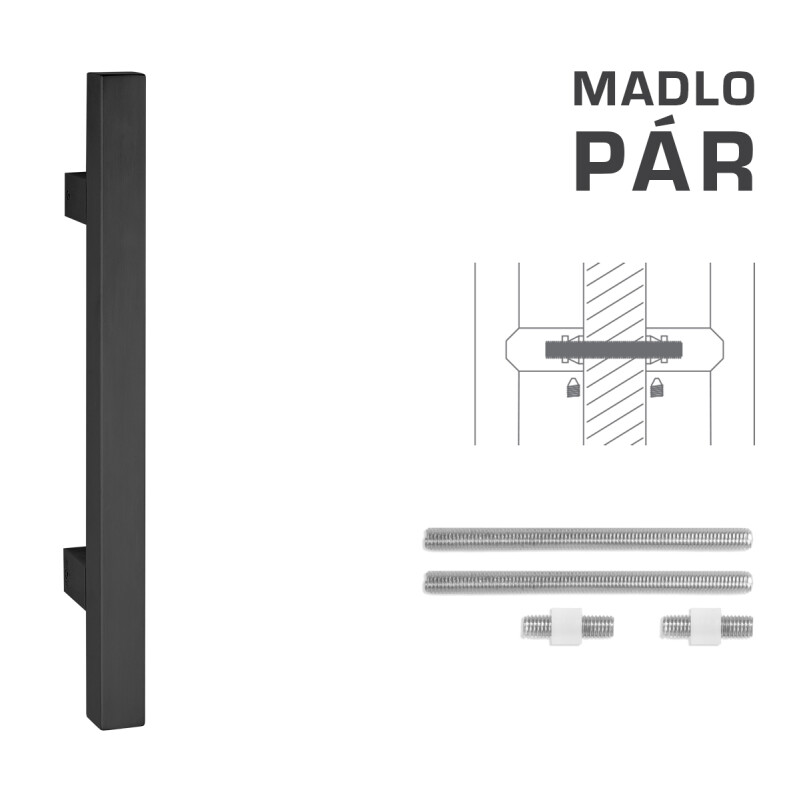 AJTÓKINCS MP kód K31 25x25 mm UN - pár (BS - Fekete matt)