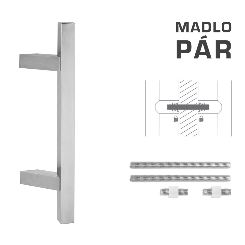 AJTÓKINCS MP kód K31Z 25x25 mm UN - pár (BN - szálcsiszolt rozsdamentes acél)