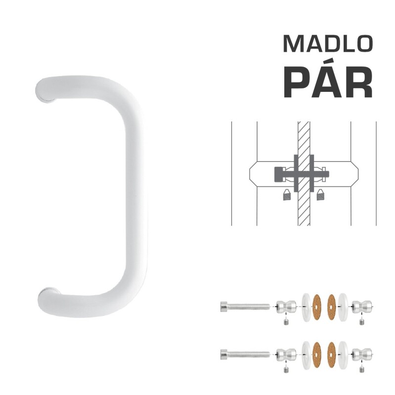 AJTÓKILINCS M2 WA/AS-GLASS - pár (fehér fényes RAL 9016)