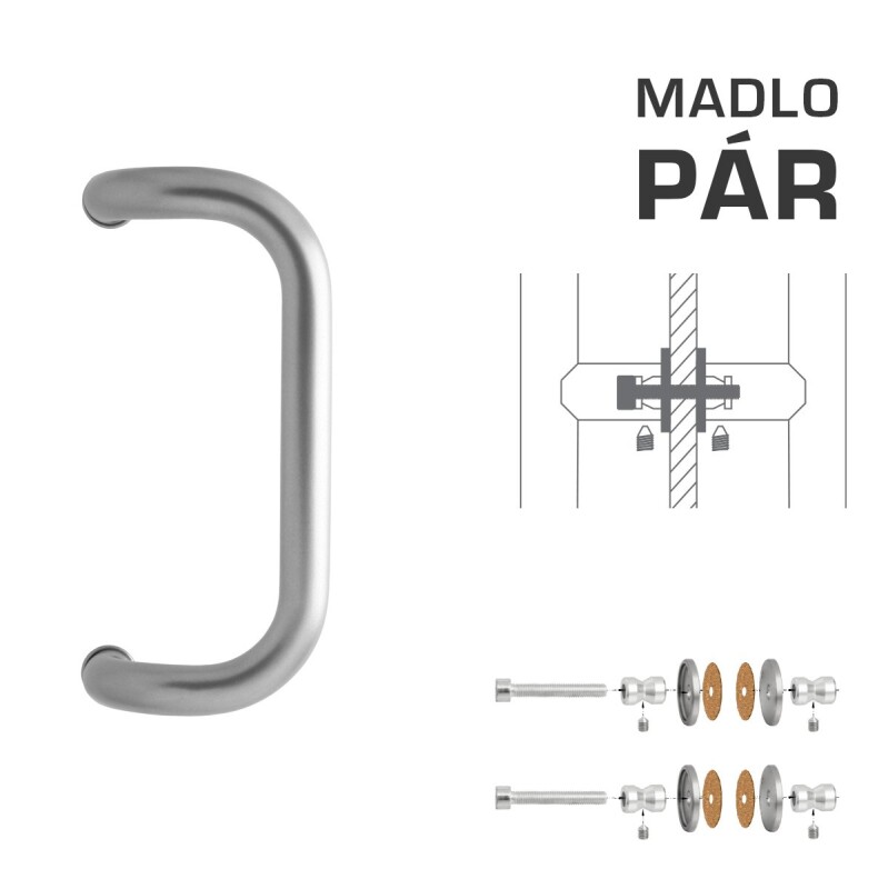 AJTÓKINCS M2 WA/AS-GLASS - pár (ezüst RAL 9006)