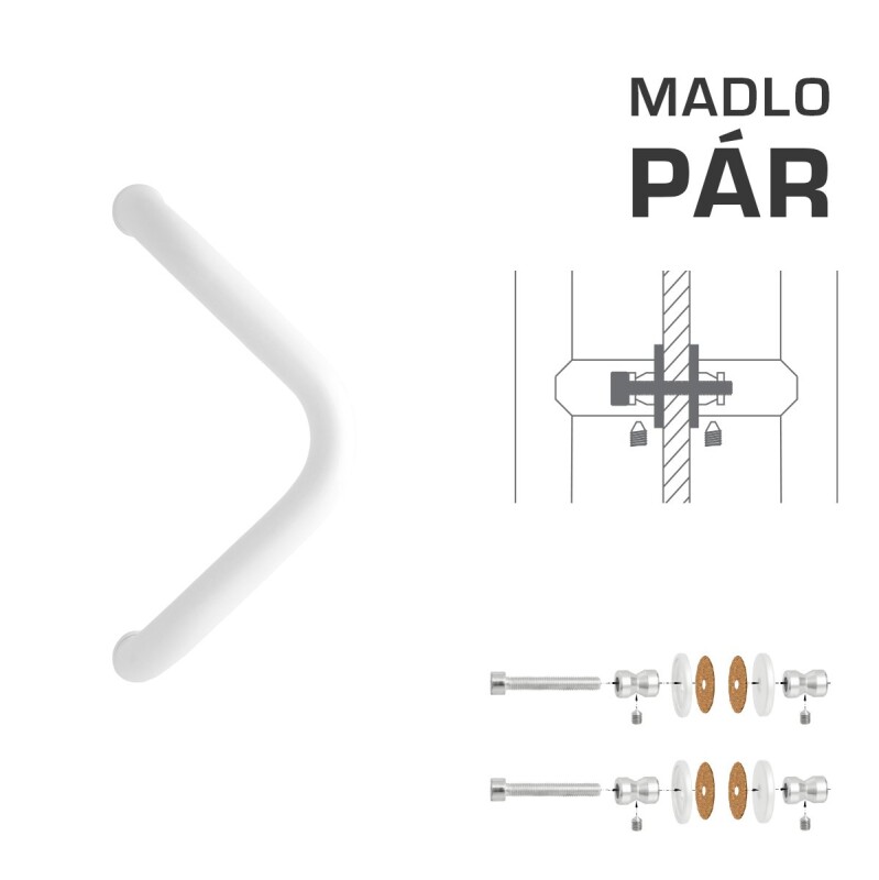 AJTÓKILINCS MP M6 WA/AS-GLASS - pár (fehér fényes RAL 9016)