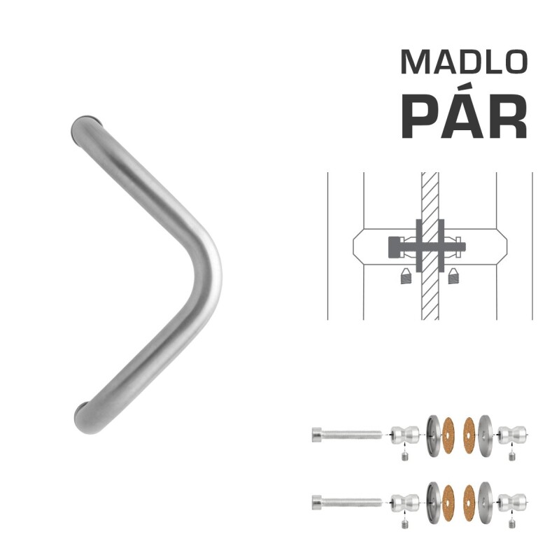 AJTÓKILINCS MP M6 WA/AS-GLASS - pár (ezüst RAL 9006)