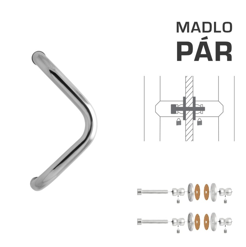 AJTÓKINCS MP M6 WA/AS-GLASS - pár (LN - Polírozott rozsdamentes acél)