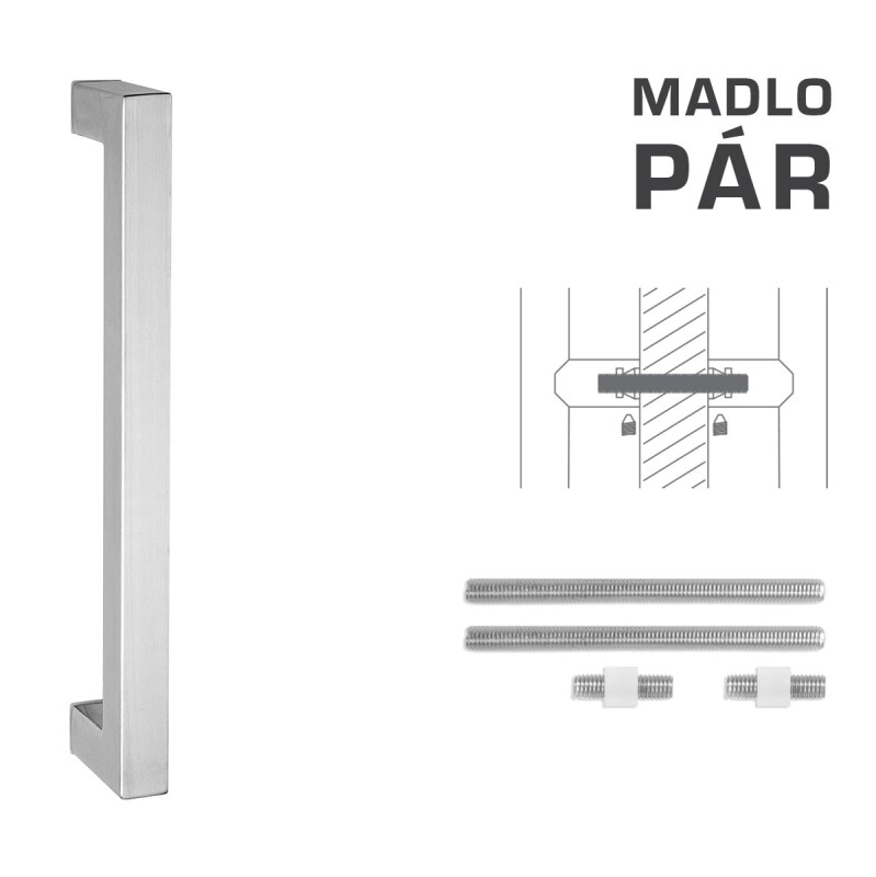 AJTÓKINCS MP kód K02K 25x25 mm UN - pár (BN - szálcsiszolt rozsdamentes acél)