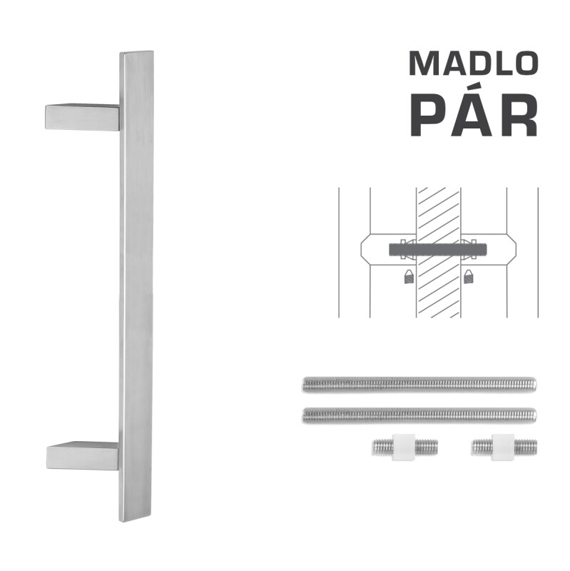 AJTÓKINCS MP kód K41Z 40x10 mm UN - pár (BN - szálcsiszolt rozsdamentes acél)