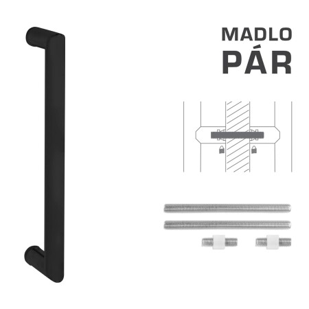 AJTÓKINCS MP kód K02 Ø 25 mm UN (BS - Fekete matt) - pár