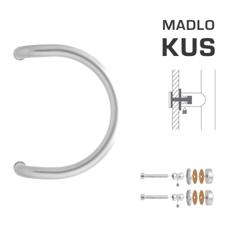 AJTÓKINCS M1 WA/CS-GLASS - db (BN - Szálcsiszolt rozsdamentes acél)