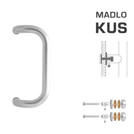 AJTÓKINCS MP M2 WA/CS-GLASS - db (BN - Szálcsiszolt rozsdamentes acél)