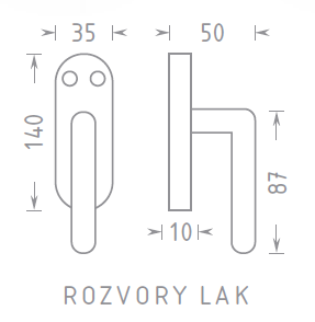 Ablak vasalatok ACT tengelytáv lakkozott (FEHÉR)