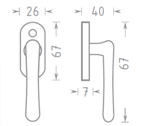 Ablakszerelvények ACT Elegant félolíva (MATTE NICKEL)