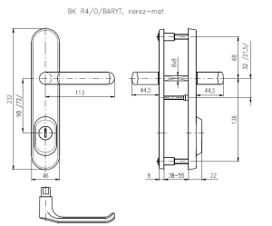 Biztonsági szerelvények ROSTEX BK R4/O BARYT (MAT ROZSDAMENTES ACÉL)