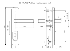 Biztonsági szerelvények ROSTEX BK R4 ASTRA 3. osztály (KRÓM ROZSDAMENTES ACÉL)