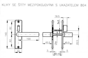 ROSTEX 804 helyiségek közötti építési vasalat (fényes KRÓM - ROZSDAMENTES ACÉL)