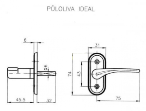 Ablak fél olajbogyó ROSTEX IDEAL (TITAN GOLD)