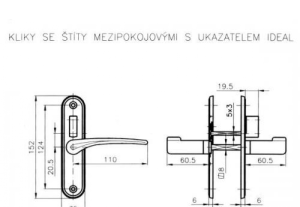 Interroom ajtó vasalat ROSTEX IDEAL (KRÓM ROZSDAMENTES ACÉL)