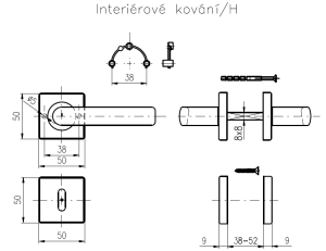 Ajtószerelvények ROSTEX TORINO/H (MAT ROZSDAMENTES ACÉL)