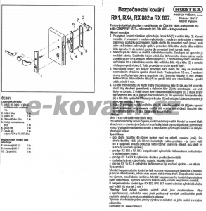 Biztonsági szerelvények ROSTEX BK RX 1 ASTRA 3. osztály (KRÓM ROZSDAMENTES ACÉL)