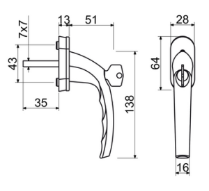 Ablak vasalat RICHTER RHW L 009 (F1, F4, F9, FEHÉR, ANTRACIT, FEKETE)