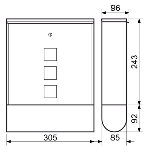 Postafiók RICHTER BK210 (ROZSDAMENTES ACÉL)