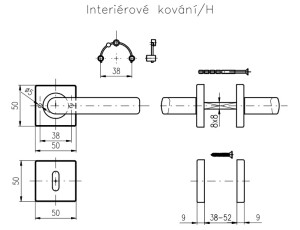 Ajtószerelvények ROSTEX MANDELO/H (MAT ROZSDAMENTES ACÉL)