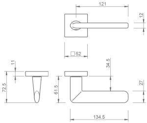 Ajtószerelvények MP Eliptica-HR 3098Q (NP - Nikkelgyöngy)