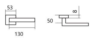 Ajtószerelvények TWIN LEKO CUBOID HR H 1682 METAL (E EN 1906, 3. osztály)