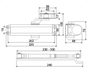 Ajtócsukó RICHTER RZ804 (SILVER)