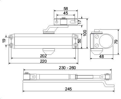 Ajtócsukó RICHTER RZ804 HO (SILVER)