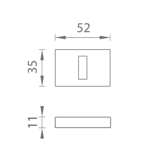 Ajtó rozetta MP TI RT 52x35 mm (OCS)