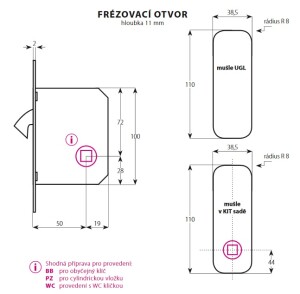 Tolóajtó kagylók TWIN KIT Quatro BB készlet (XR, XR-S, XR-I, XR-T, CH-SAT, CH)