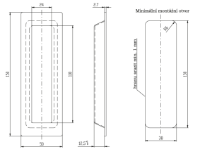 Tolóajtók tolóajtókhoz ROSTEX négyzet 150mm (MAT ROZSDAMENTES ACÉL, FEKETE)