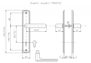 Ajtószerelvények ROSTEX PROFIO (MAT ROZSDAMENTES ACÉL)