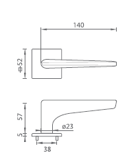 Ajtó vasalat MP TI - OPTIMAL - HR 4164Q 5S (BS - Matt fekete)