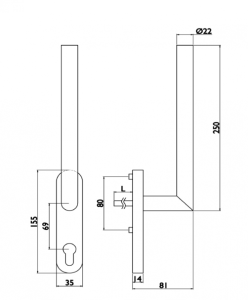 Ablak vasalat TWIN HS PORTAL VISION 1802 (CM)