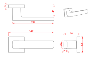 Ajtószerelvények TWIN ZIP HR C521 (NI-SAT-A)