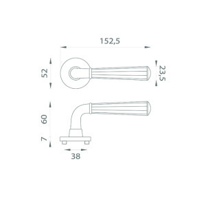 Ajtószerelvények MP MARIGOLD 1 - R 7S (CUM PVD - Réz matt)