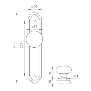 Ajtószerelvények MP - BALL FIXED LEONTINA - SO (OBA - Antik bronz)