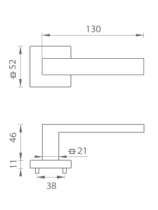 Ajtószerelvények MP TI - SQUARE - HR 2275Q (WS - Fehér matt)