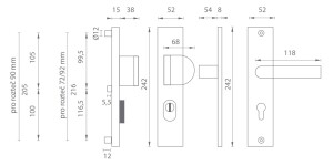 Biztonsági szerelvények MP AXA - ATLAS2 PLUS (F1 - Természetes eloxált)