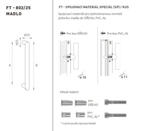 AJTÓKINCS MP kód K02 Ø 25 mm SP (BN - Szálcsiszolt rozsdamentes acél) - db