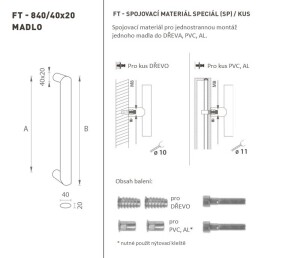 MP FT - KINCS kód K40 40x20 mm SP (BN - Szálcsiszolt rozsdamentes acél) - db