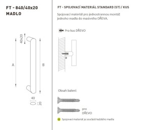 MP FT - KINCS kód K40 40x20 mm ST (BN - Szálcsiszolt rozsdamentes acél) - db