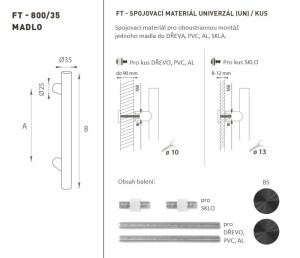 AJTÓKINCS MP kód K00 Ø 35 mm UN - db (BS - Matt fekete)