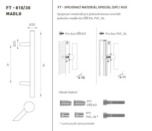 AJTÓKINCS MP kód K10 Ø 30 mm SP - db (BN - Szálcsiszolt rozsdamentes acél)