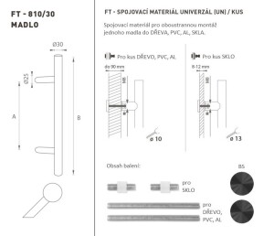 AJTÓKINCS MP kód K10 Ø 30 mm UN - db (BS - Matt fekete)