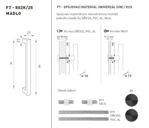 AJTÓKINCS MP kód K02 Ø 25 mm UN - db (BS - Matt fekete)