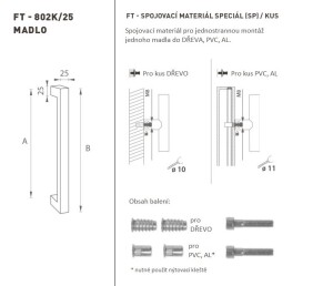 AJTÓKINCS MP kód K02K 25x25 mm SP - db (BN - Szálcsiszolt rozsdamentes acél)