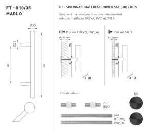 AJTÓKINCS MP kód K10 Ø 35 mm UN - db (BS - Matt fekete)