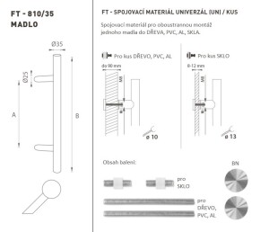 AJTÓKINCS MP kód K10 Ø 35 mm UN - db (BN - Szálcsiszolt rozsdamentes acél)